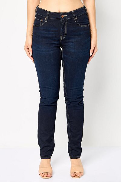 Scotch & Soda Women Skinny Fit Plain Stretchable Jeans, Navy Blue