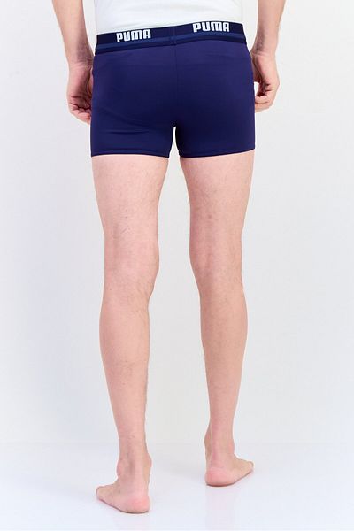 Puma Men Brand Logo Drawstring Swim Trunks, Navy