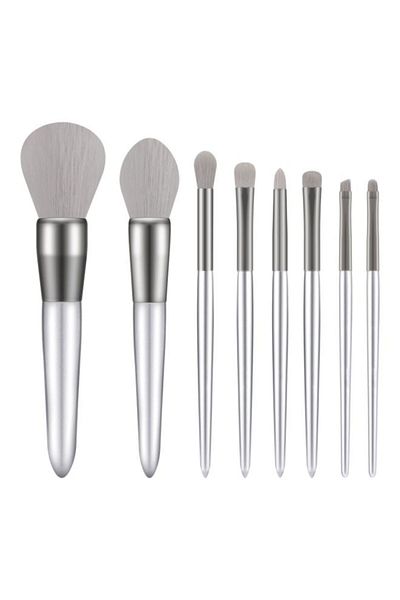 Generic Beauenty 8-Piece Makeup Brush Set Silver/Grey