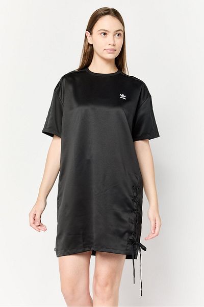 adidas Women Sportswear Fit Short Sleeve Outdoor Mini Dress, Black