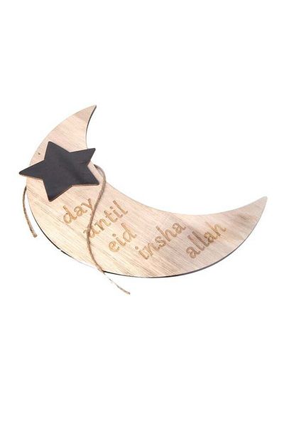 Generic Wooden Eid Mubarak Countdown Board Hanging with Rope