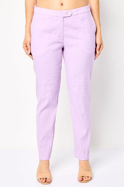 Gant Women Regular Fit Solid Tapered Pants, Purple