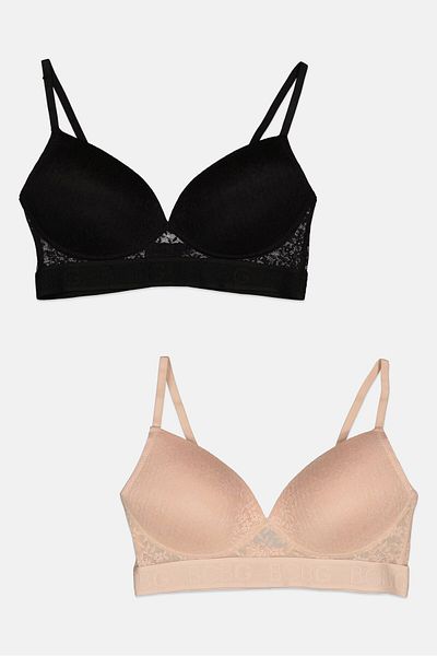 Bcbgeneration Women 2 Pieces Textured Padded Bra Set, Multicolor