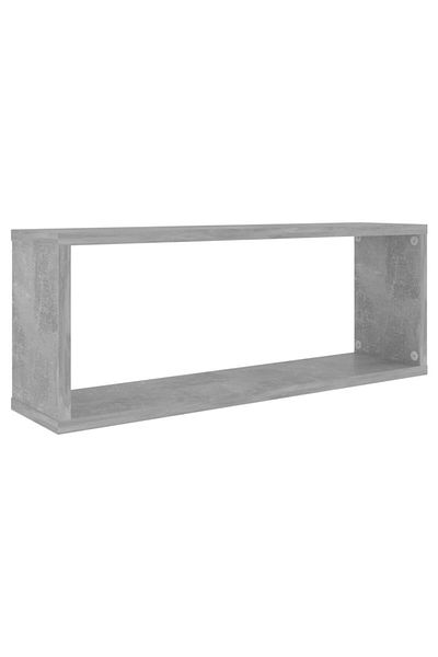 vidaxl Wall Cube Shelf 2 pcs Concrete Grey 60x15x23 cm Engineered Wood