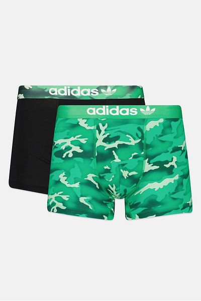 adidas Men 2 Pieces Brand Logo Cotton Trunks, Multicolor