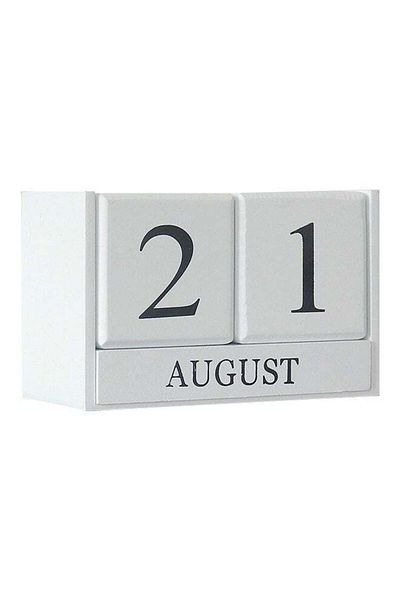 Generic Wooden Desktop Calendar White