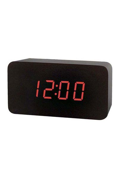Generic ساعة منبه رقمية LED من أوتاد، سوداء، 120×60×40 مم