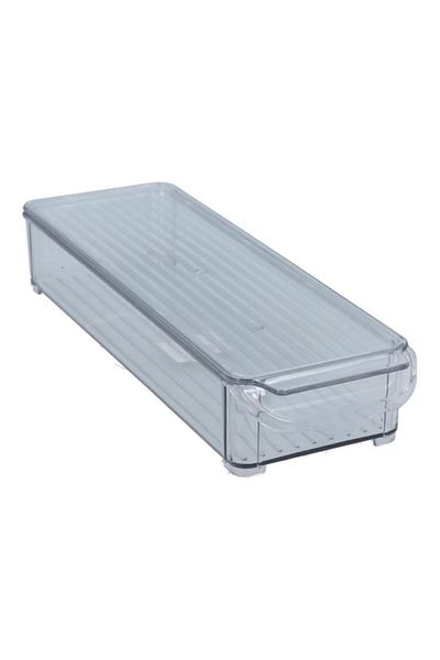 Generic Felli Stackable Easy to Clean High Quality Plastic Refrigerator Organizer with Cover Clear