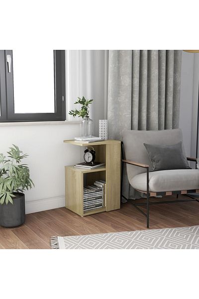 vidaxl Side Table Sonoma Oak 36x30x56 cm Engineered Wood