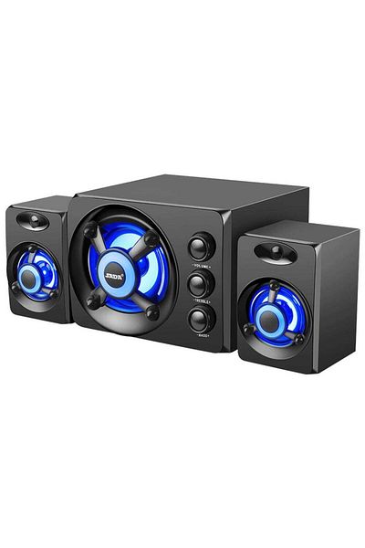 Generic مجموعة مكبر صوت منزلي سادا D-208 3 في 1، سلكي 3.5 مم، فائق الجهير، مزود بإضاءة LED ملونة