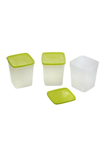 Generic Arrow 3-Piece BPA Free Freezer Storage Stackable Container Set Green and White 946ml