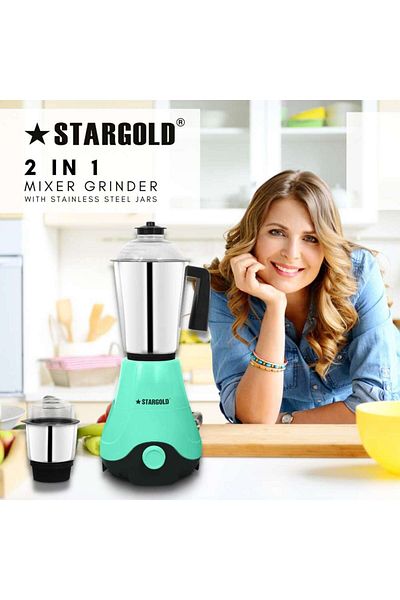 Generic STARGOLD 600W 2-in-1 Mixer Grinder with Stainless Steel Jars for Multi-Purpose Kitchen Use
