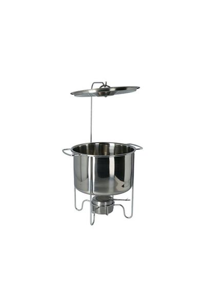 Generic Bien Servi Rectangular Food Warmer with Stand and Burner Silver 4.5 Liter