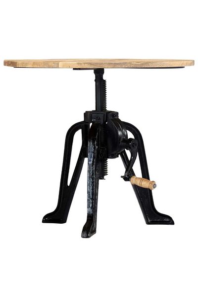 vidaxl Side Table 60x(46-63) cm Solid Mango Wood and Cast Iron