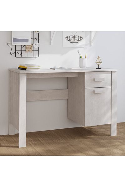 vidaxl Desk HAMAR White 113x50x75 cm Solid Wood Pine