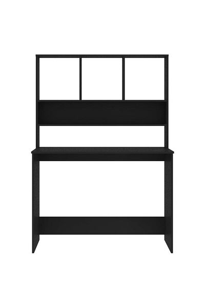 vidaxl Desk with Shelf Black 110x45x157 cm Engineered Wood