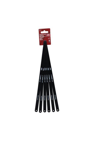 Generic ACE 6-Piece Heat Treated Carbon Steel Hacksaw Blades Black 12inch XM18010586