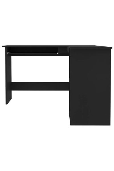 vidaxl L-Shaped Corner Desk Black 120x140x75 cm Engineered Wood