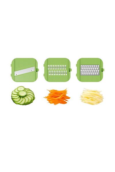 Generic PARFAIT Multifunctional Grater and Slicer Set Green and Clear 0.8 Liter B853