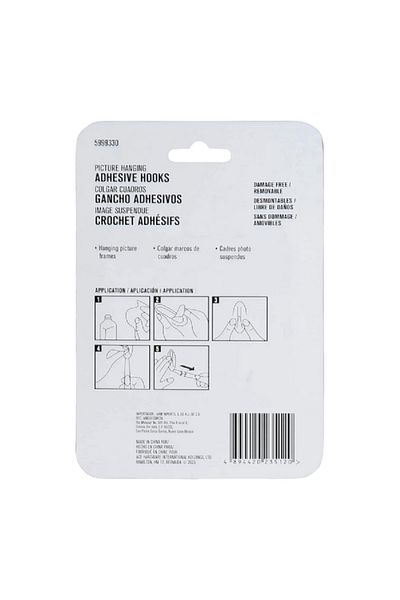 ACE 4-Pairs Damage-Free Adhesive Picture Hanging Strips White 1.9 x 6.5cm