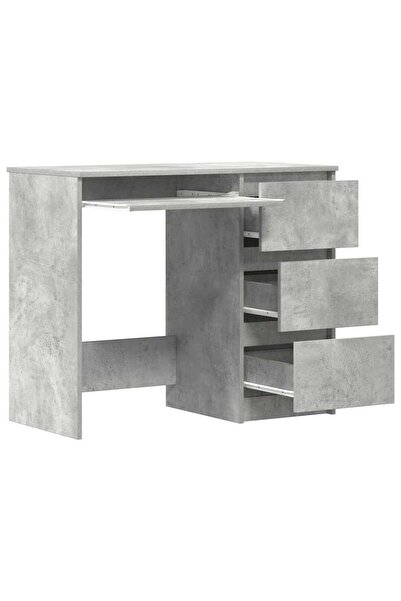vidaxl Desk Concrete Grey 90x45x76 cm Engineered Wood