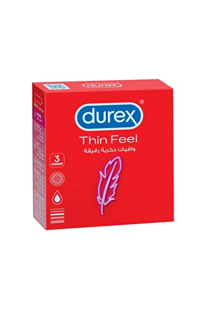 Durex واقيات ذكرية رقيقة الملمس ومزلقة للرجال، 3 قطع