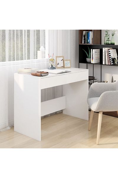 vidaxl Desk White 101x50x76.5 cm Engineered Wood