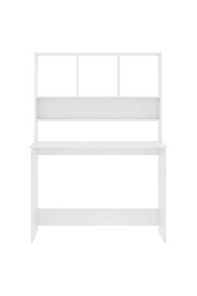 vidaxl Desk with Shelf White 110x45x157 cm Engineered Wood