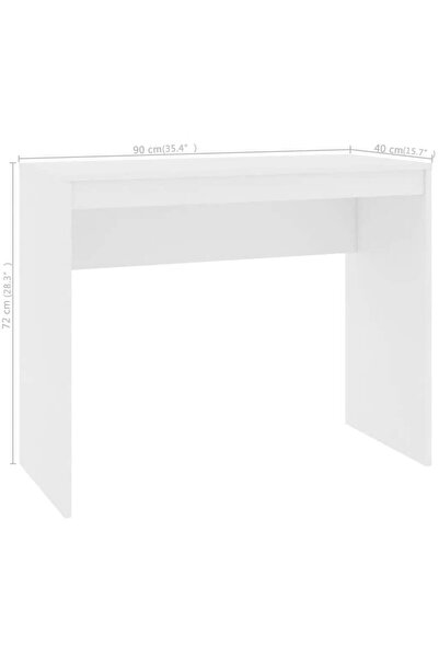 vidaxl Desk White 90x40x72 cm Engineered Wood