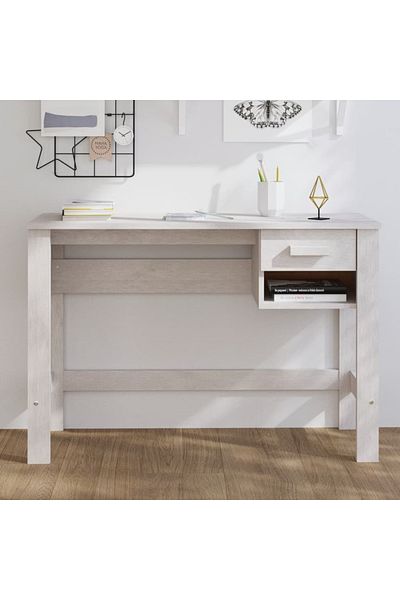 vidaxl Desk HAMAR White 110x40x75 cm Solid Wood Pine