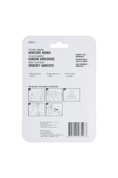 ACE 4-Pairs Damage Free Adhesive Picture Hanging Strips White 1.9 x 8.5cm