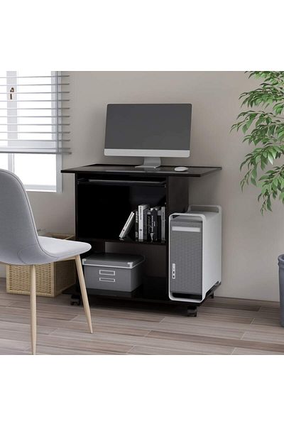 vidaxl Computer Desk Black 80x50x75 cm Engineered Wood