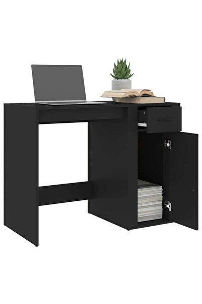 vidaxl Desk Black 100x49x75 cm Engineered Wood