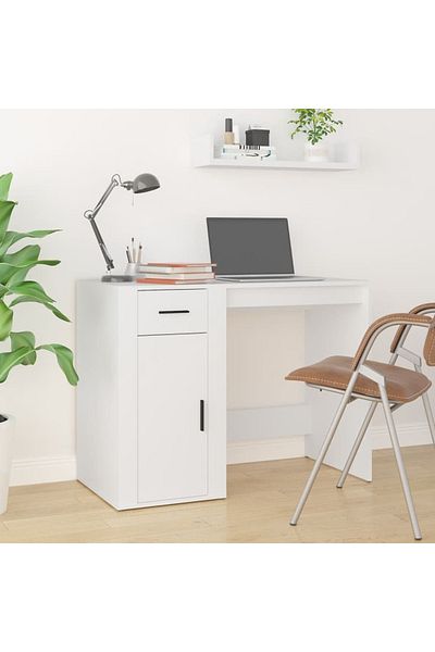 vidaxl Desk White 100x49x75 cm Engineered Wood