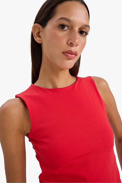 DeFacto Regular Fit Basic Plain Crew Neck Black Undershirt F3534Ax25Sm