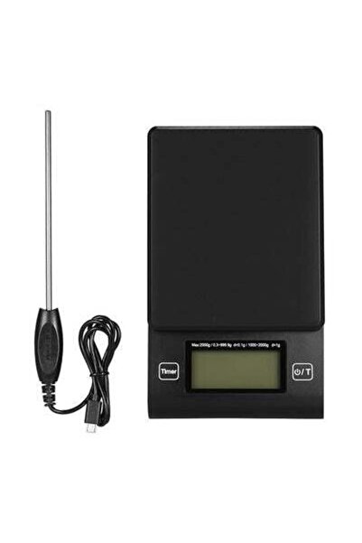 HALAMODO ميزان إلكتروني مع مسبار درجة الحرارة VE-85 أسود