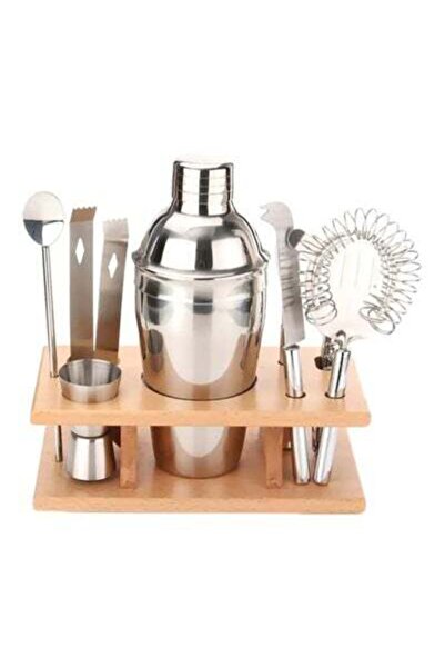 HALAMODO 8-Piece Cocktail Shaker Kit Silver