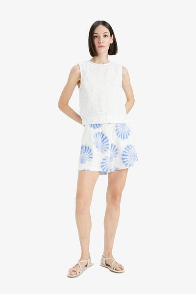 DeFacto High Stretchy Waisted Patterned Muslin Shorts F7248Ax25Sm