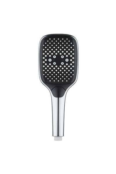 Generic Aqua Drop Rectangular High-Pressure Handheld Shower with Ergonomic Handle Black and Chrome 10cm