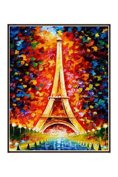 HALAMODO DIY Eiffel Tower Theme Diamond Painting For Wall Decoration Multicolour 30 x 40centimeter