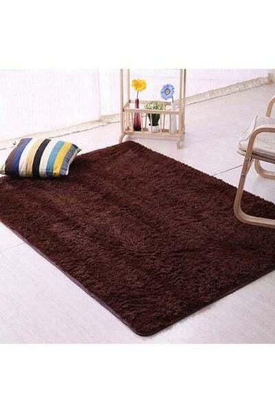 HALAMODO Anti-Skid Living Bedroom Carpet Brown 80x160cm