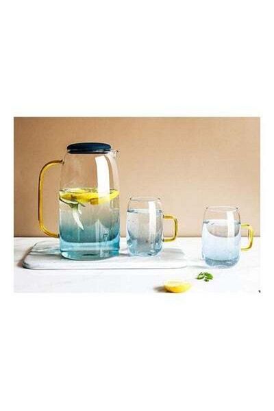 HALAMODO Heat Resistant Blown Teapot Set Transparent 500ml