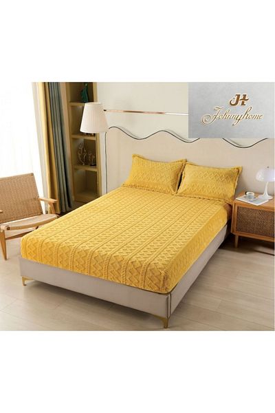 OEM Cocolino bed cover and 2 pillowcases, Tricot type, Plain, 3 pieces, 2 persons, 180x200cm, C-10