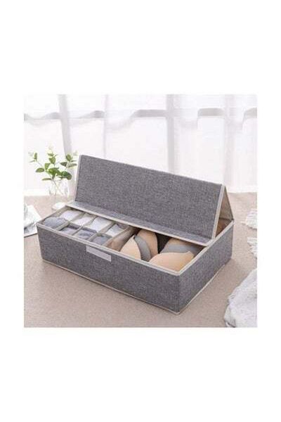 HALAMODO Cotton Underwear Storage Box Grey 46x31x12cm