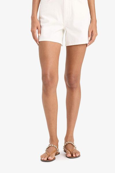 DeFacto White Gabardine Shorts with Pockets F7018Ax25Sm