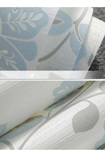 HALAMODO ورق جدران ريفي دافئ ثلاثي الأبعاد أبيض/أزرق 1000 × 53 سم