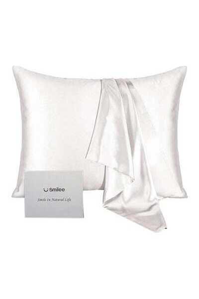 HALAMODO 100% Pure Mulberry Queen Pillowcase Silk White 76x51cm