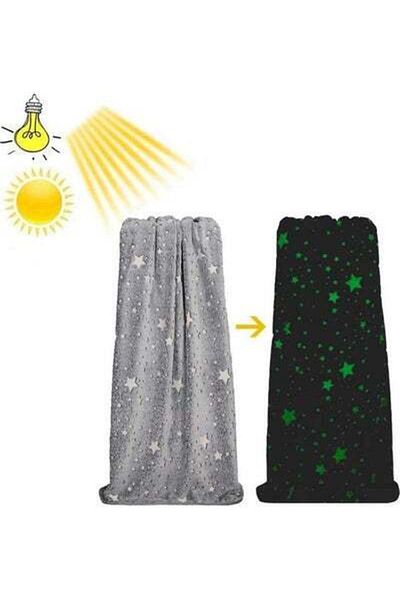 HALAMODO Glow In The Dark Soft Blanket Cotton Grey 152 x 127cm