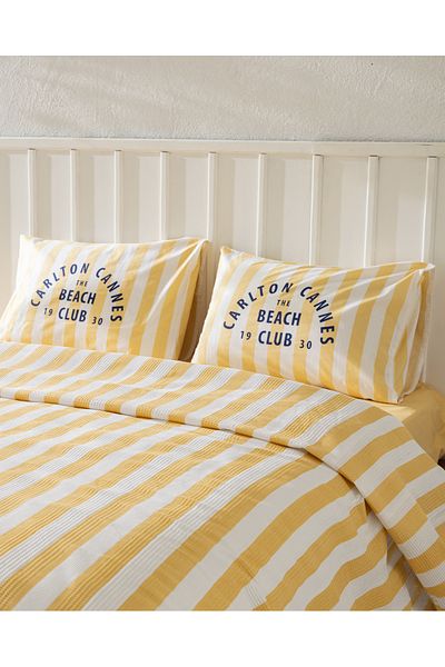 Madame Coco Coralie Double 100% Cotton Karde Printed Pique Set - Yellow