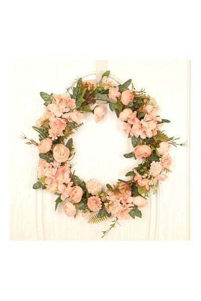 HALAMODO Artificial Flower Garland Pink/Green/Brown